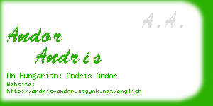 andor andris business card